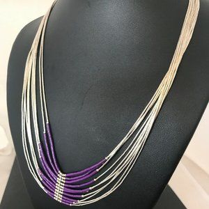 Purple stone Sterling Silver Necklace Pendant Ln 19